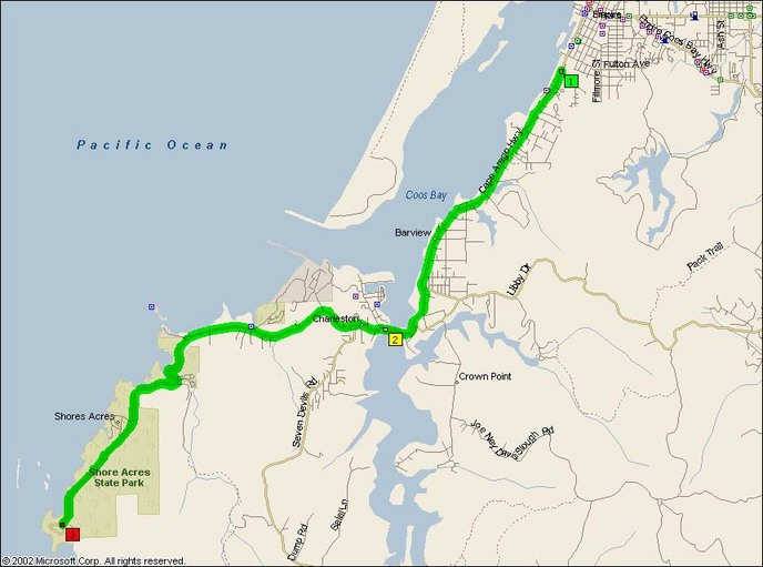 Overview Map of Cape Arago Highway