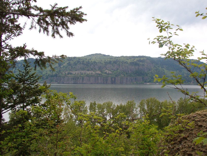 View of the bluff across the river