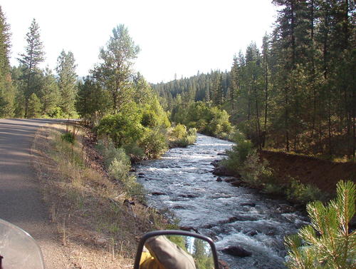 View up the river