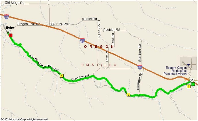 Overview Map of Old Pendleton River Road