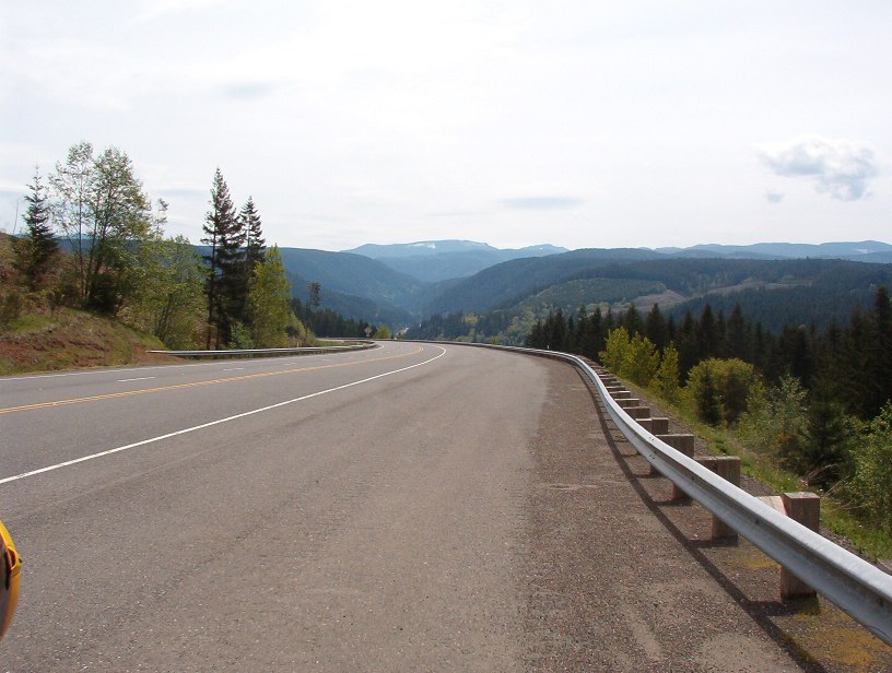 Long downhill run through the river valley