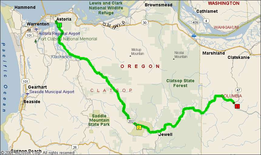 Overview Map of Oregon Route 20
