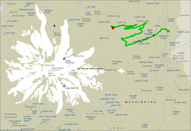 General Map of Mt. Rainier National Park