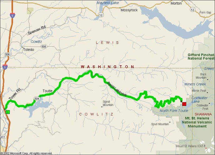 Overview Map of Washington State Route 504