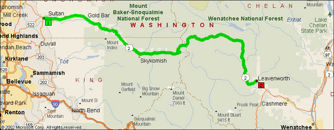 Overview Map of US Route 2