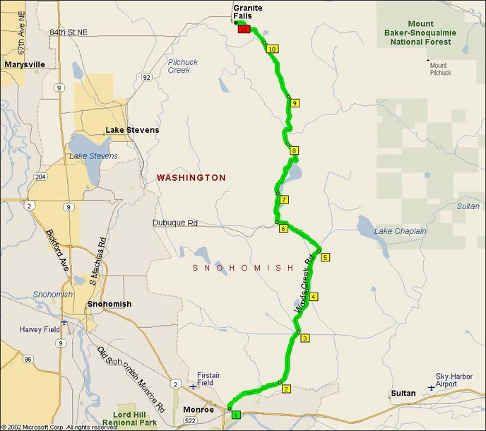 Overview Map of Woods Creek Road